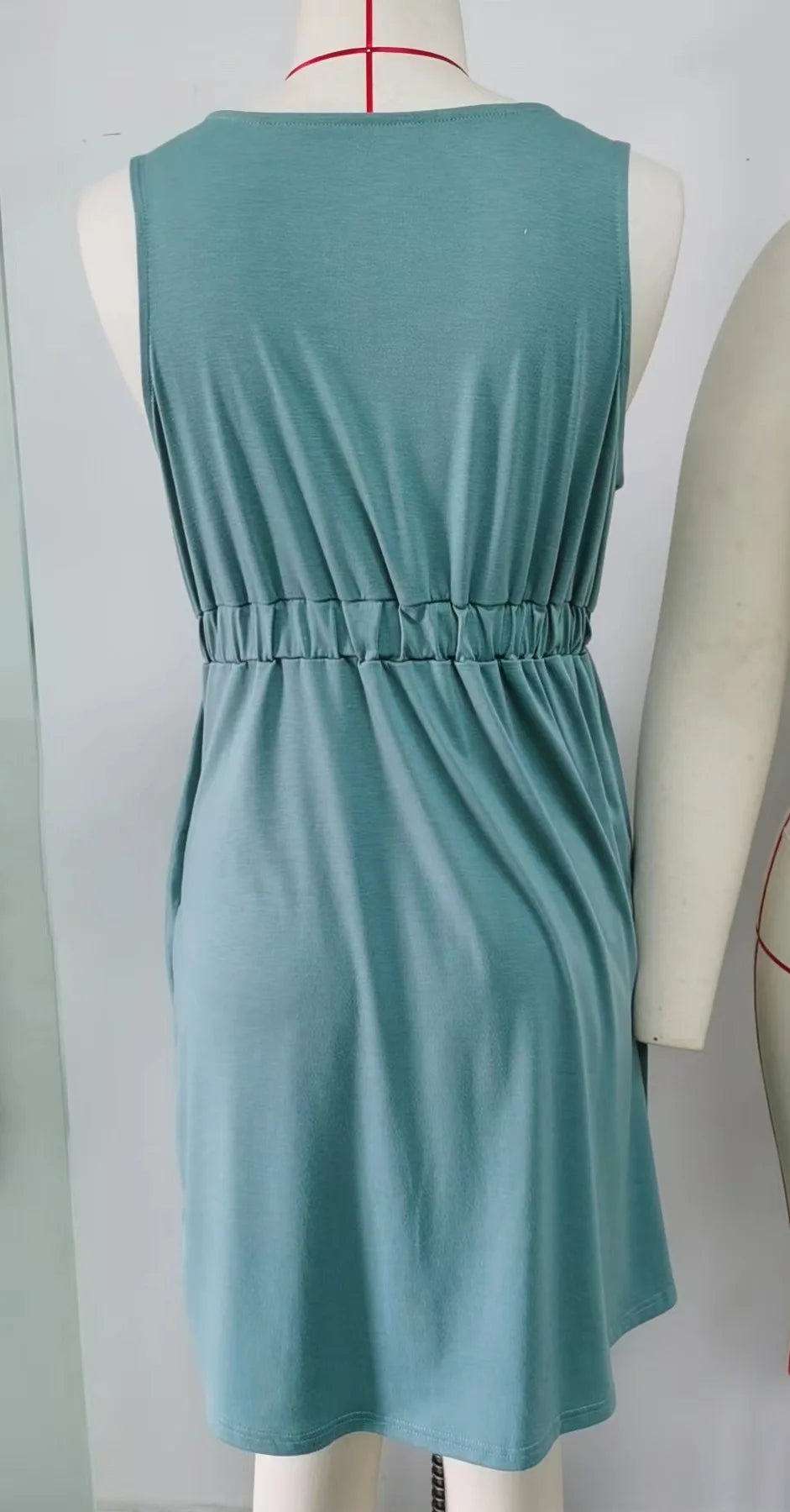 Vintage Elegant 2023 Summer Casual A-Line Womens Pullover Loose Pocket Dress Chic O-Neck Solid Sleeveless Long Dresses For Women