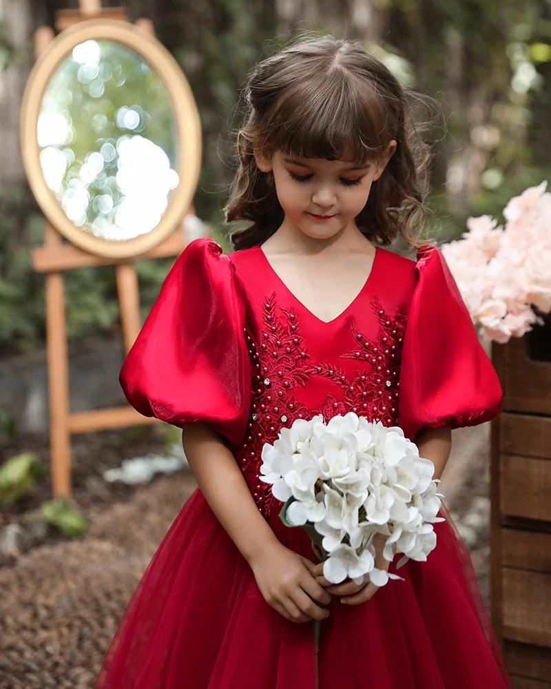 Girls Dress kids Embroidery Elegant Pageant Party Princess Dress for Girls clothes christmas costumes for children Toddler girls