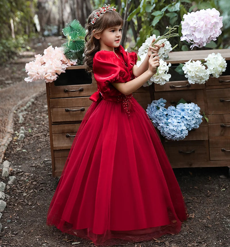 Girls Dress kids Embroidery Elegant Pageant Party Princess Dress for Girls clothes christmas costumes for children Toddler girls