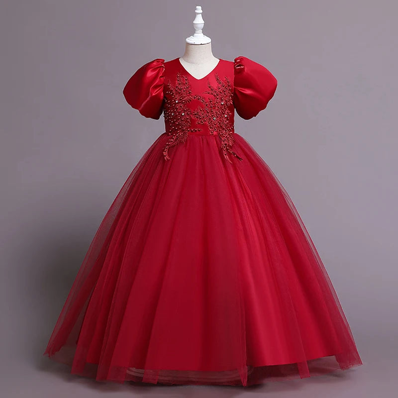 Girls Dress kids Embroidery Elegant Pageant Party Princess Dress for Girls clothes christmas costumes for children Toddler girls