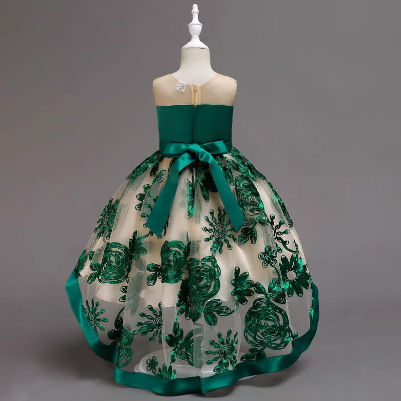 Girls Dress kids Embroidery Elegant Pageant Party Princess Dress for Girls clothes christmas costumes for children Toddler girls