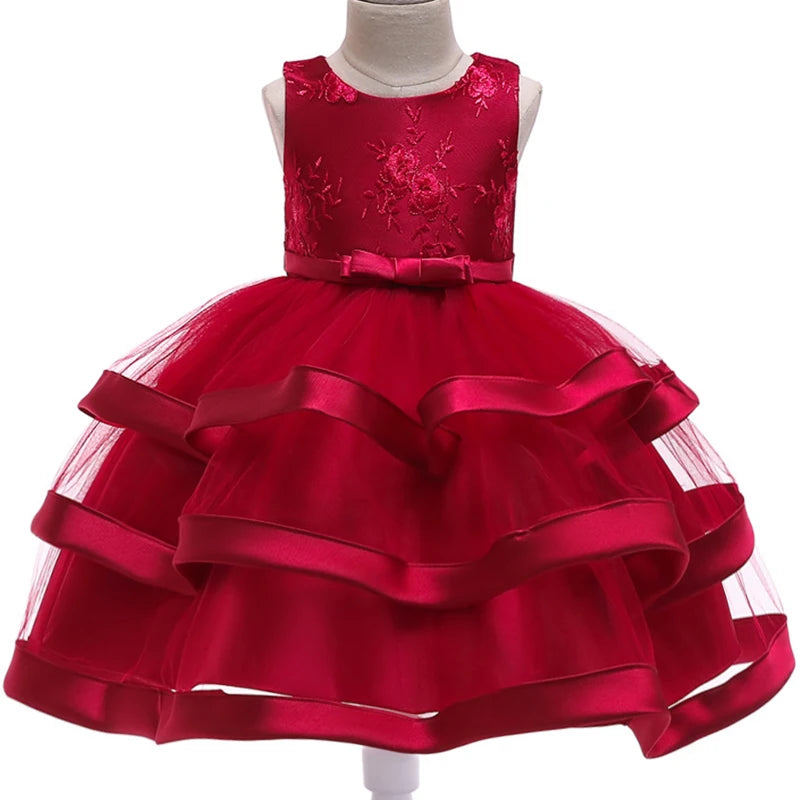 Girls Dress kids Embroidery Elegant Pageant Party Princess Dress for Girls clothes christmas costumes for children Toddler girls