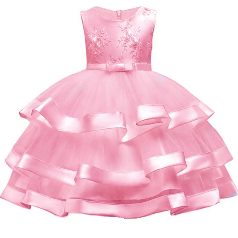 Girls Dress kids Embroidery Elegant Pageant Party Princess Dress for Girls clothes christmas costumes for children Toddler girls