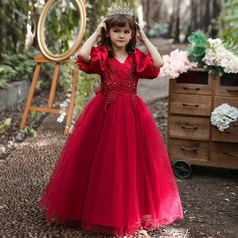 Girls Dress kids Embroidery Elegant Pageant Party Princess Dress for Girls clothes christmas costumes for children Toddler girls