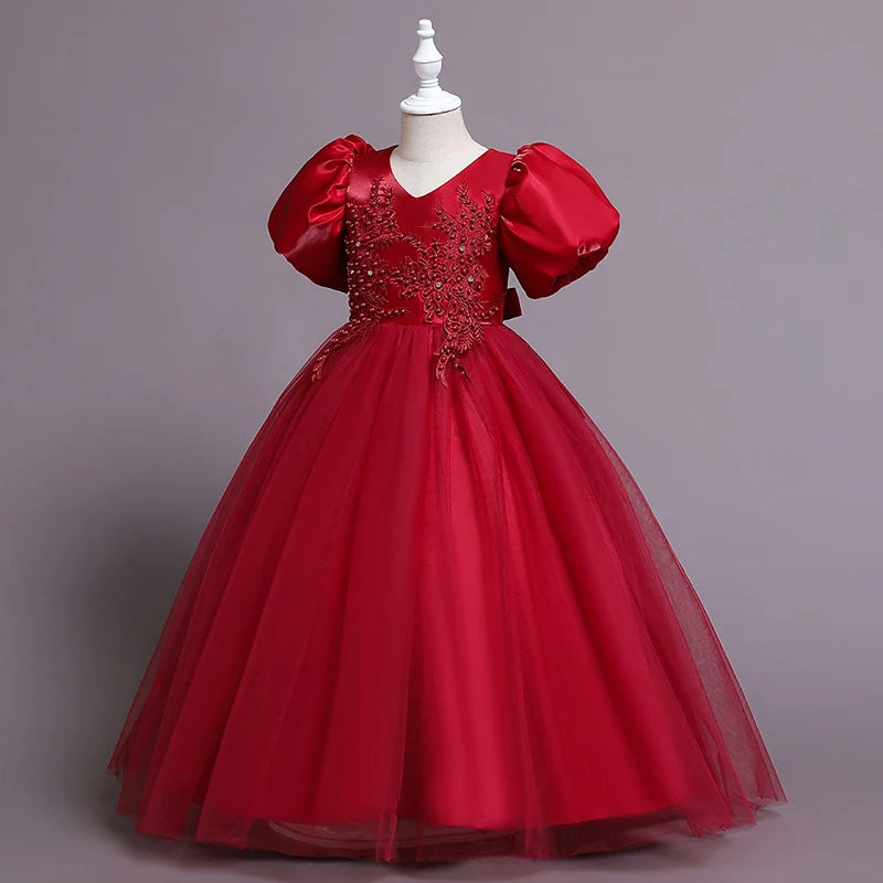 Girls Dress kids Embroidery Elegant Pageant Party Princess Dress for Girls clothes christmas costumes for children Toddler girls