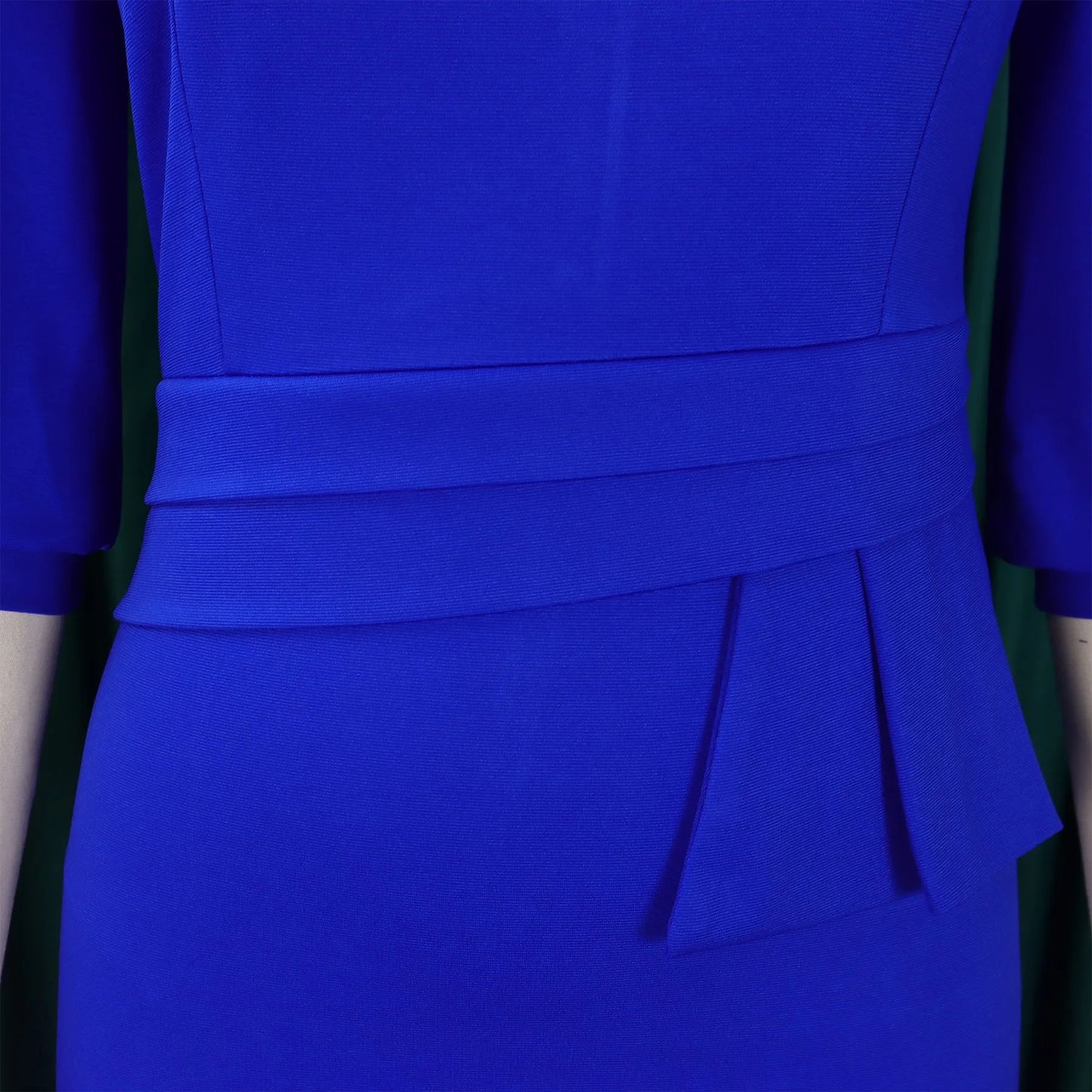 Elegant Office Dresses For Women Turn Down Collar Single Breasted Three Quarter Sleeve Belt Waisted Mermaid Dress Midi Clothes