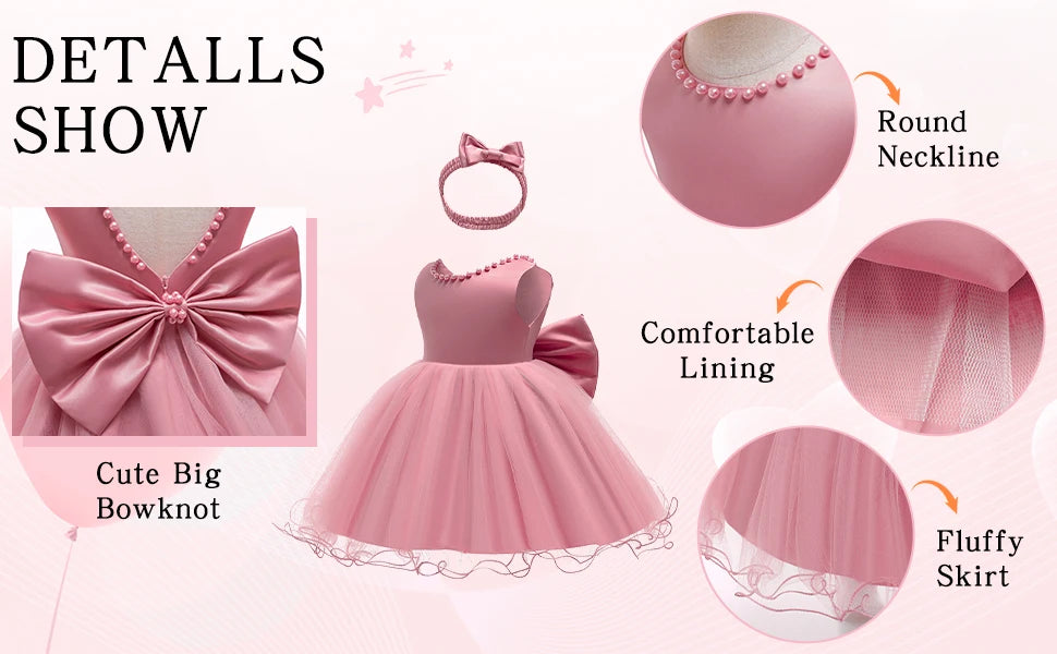 Baby Christmas Costume Christening Princess Dress For Baby Girls Wedding Kids Infant 1st Birthday Party Dress Newborn Clothes